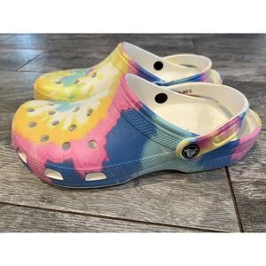 Crocs Classic Clogs Rainbow Bright Womens 10 Shoes Mens 8‎ Colorful Tie Dye